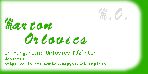 marton orlovics business card